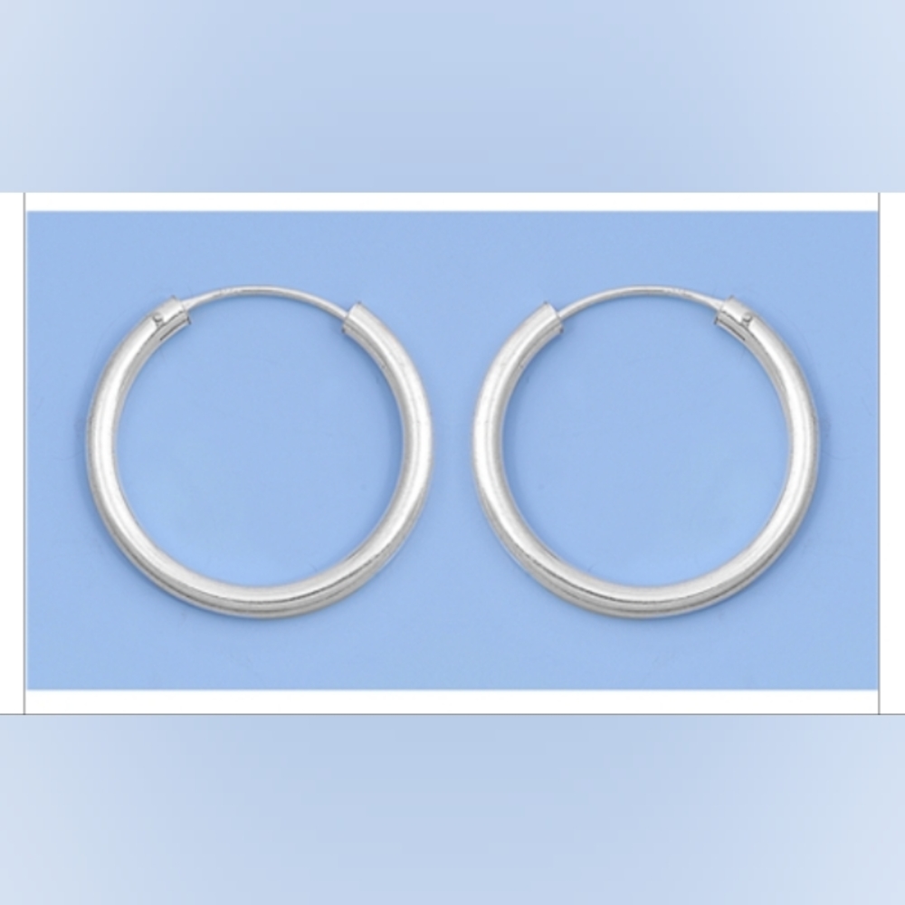 Sterling Silver Continuous Hoop Earrings